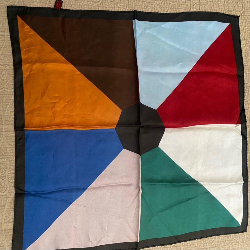 Colorful Geometric Silk Scarf